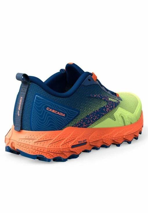 BROOKS Cascadia 17 - Trail Hardloopschoenen - Sharp Green Navy Firecracker - Afbeelding 4