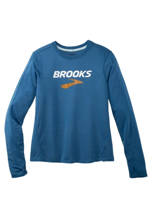 Distance Graphic Long Sleeve - Longsleeve - Heather Blue Ash Brooks Logo - Afbeelding 3