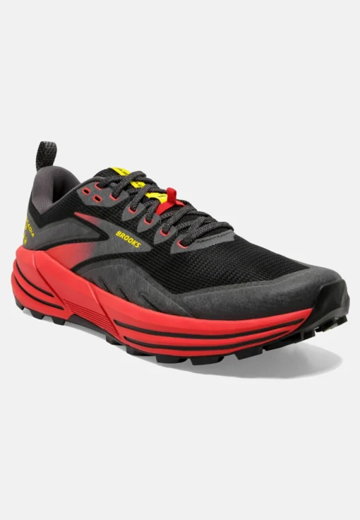BROOKS Cascadia 16 - Trail Hardloopschoenen - Black Fiery Red Blazing Yellow - Afbeelding 4