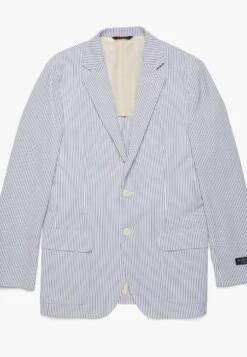Milano Fit Seersucker - Halflange Jas - Blue -Mode Kleding Winkel 4ccb99fc9202472da2f2ca0094f68cb5