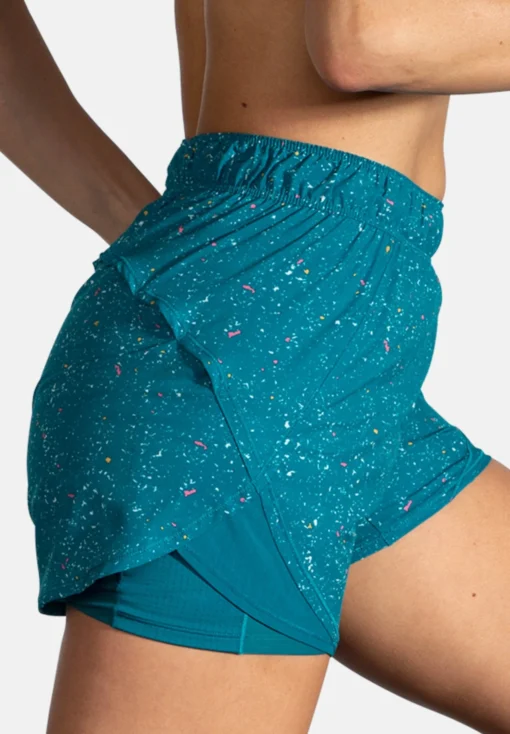 BROOKS Chaser 5" 2-In-1 Short - Korte Broeken - Lagoon Speckle Print Lagoon - Afbeelding 7