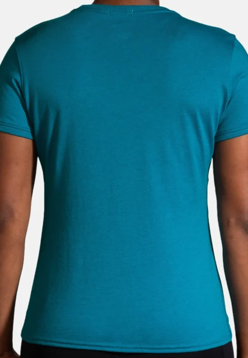 BROOKS Distance Short Sleeve- T-Shirt Print - Htr Lagoon - Afbeelding 2