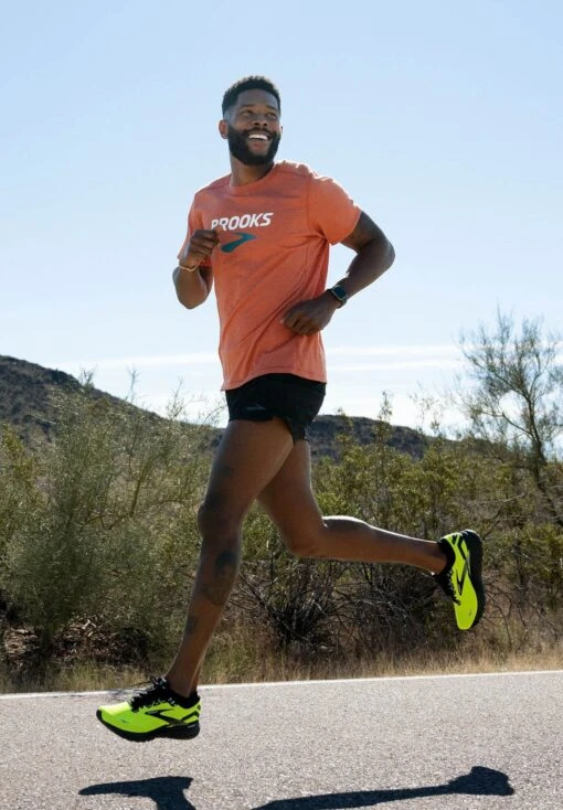 Distance Short Sleeve 2.0 - T-Shirt Print - Htr Red Clay Brooks Logo - Afbeelding 3