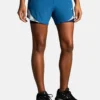 BROOKS Chaser 5" 2-In-1 Short - Korte Broeken - Blue Ash Ice Blue Navy