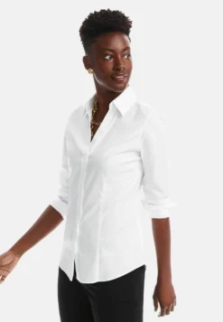 Non-Iron Stretch- Overhemdblouse - White -Mode Kleding Winkel 713624c6e5ab407a801fbe5993cb8482