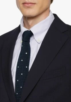Knitted With Polka Dots - Stropdas - Navy Fantasy