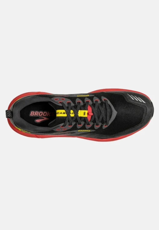 BROOKS Cascadia 16 - Trail Hardloopschoenen - Black Fiery Red Blazing Yellow - Afbeelding 5