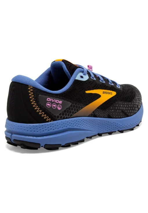 BROOKS Divide 3 - Trail Hardloopschoenen - Black Blue Yellow - Afbeelding 4