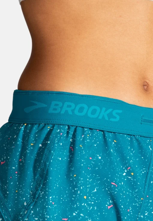 BROOKS Chaser 5" 2-In-1 Short - Korte Broeken - Lagoon Speckle Print Lagoon - Afbeelding 6