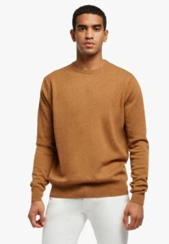 Crew-Neck- Trui - Camel