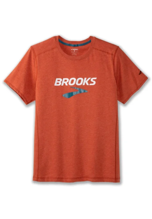 Distance Short Sleeve 2.0 - T-Shirt Print - Htr Red Clay Brooks Logo - Afbeelding 4