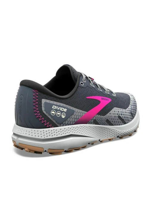 BROOKS Divide 3 - Trail Hardloopschoenen - Ebony Grey Pink - Afbeelding 4