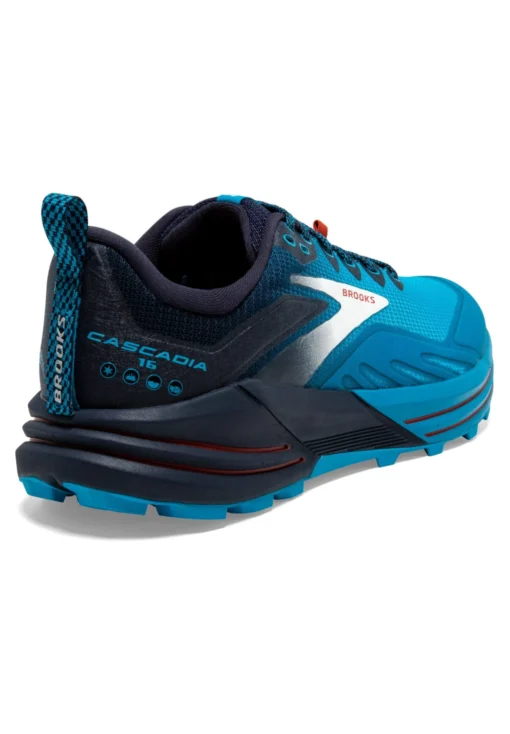 BROOKS Cascadia 16 - Trail Hardloopschoenen - Peacoat Atomic Blue Rooibos - Afbeelding 4