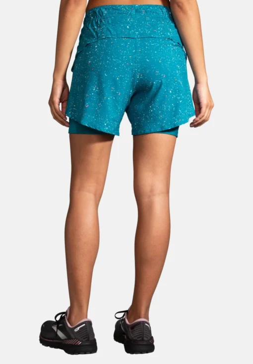 BROOKS Chaser 5" 2-In-1 Short - Korte Broeken - Lagoon Speckle Print Lagoon - Afbeelding 2