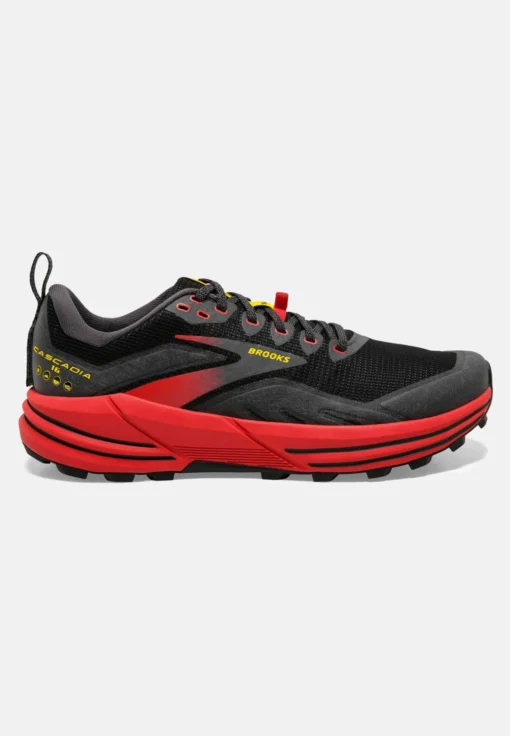 BROOKS Cascadia 16 - Trail Hardloopschoenen - Black Fiery Red Blazing Yellow - Afbeelding 3
