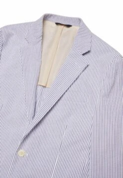Milano Fit Seersucker - Halflange Jas - Blue -Mode Kleding Winkel ff8804c455b643a68b7cebe5dd467132